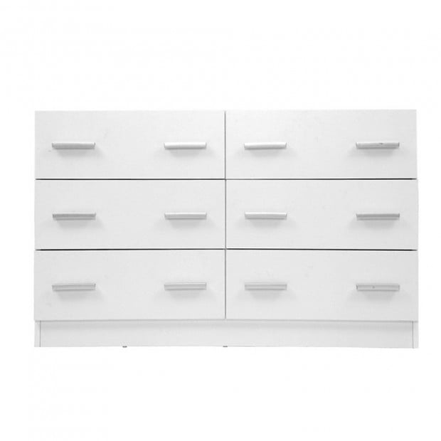 6 Chest of Drawers Cabinet Dresser Storage Bedroom White Image 3
