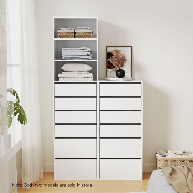 6 Chest Of Drawers Dresser Tallboy White Image 7
