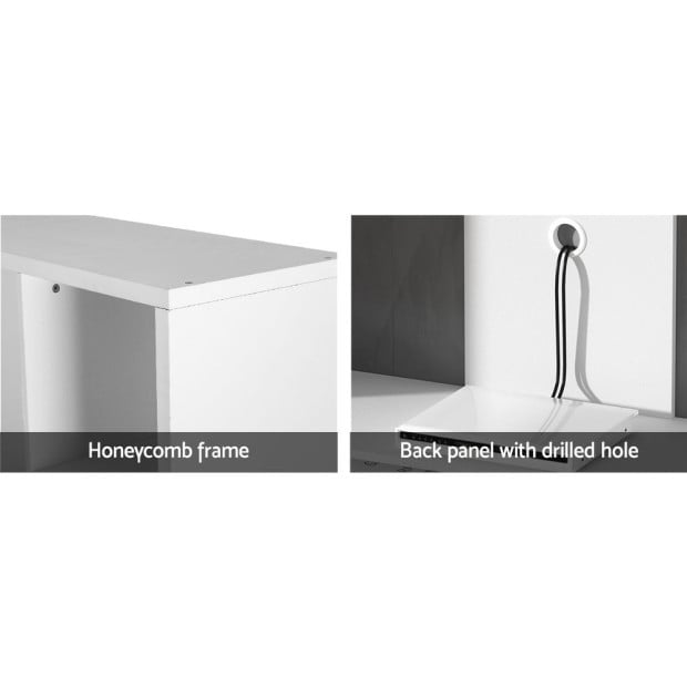 Entertainment Center Unit Tv Stand Tv Cabinet Open Shelves 183cm White Image 5