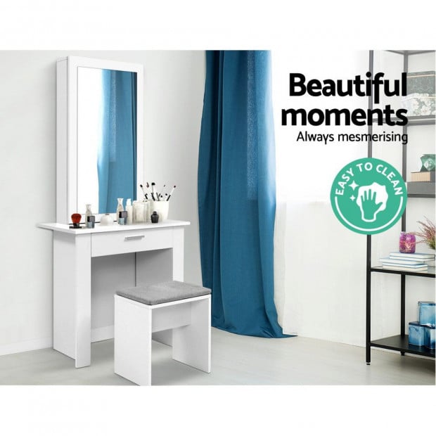 Dressing Table Mirror Stool Mirror Jewellery Makeup Storage Desk Image 7