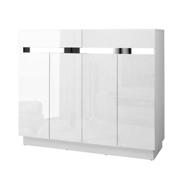 120cm Shoe Cabinet Shoes Storage Rack Cupboard White Drawers