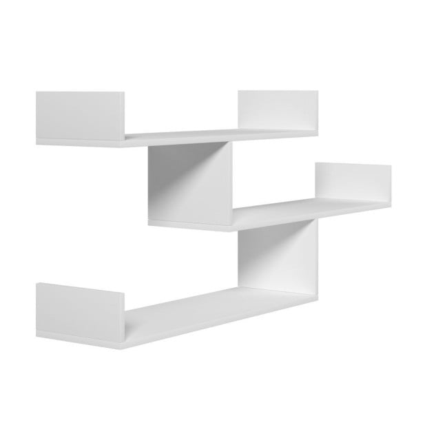 Floating Wall Shelf 3 Tier White Image 3