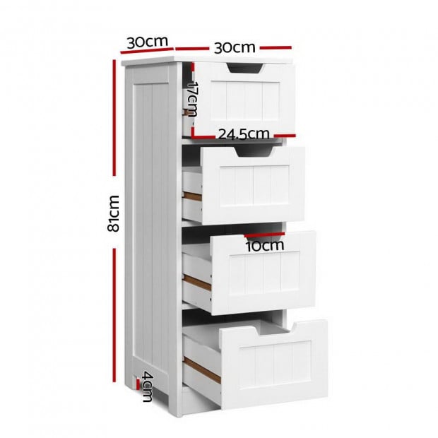 Storage Cabinet Chest of Drawers Dresser Bedside Table Furniture Image 4