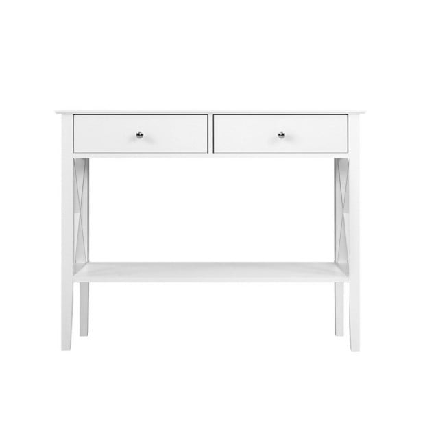 Console Table Hall Side Entry 2 Drawers Display White Desk Furniture Image 3