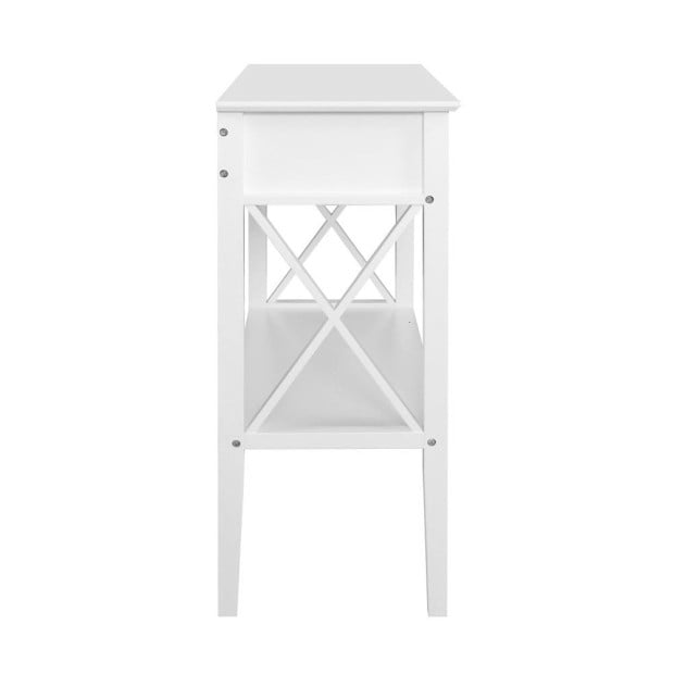 Console Table Hall Side Entry 2 Drawers Display White Desk Furniture Image 4