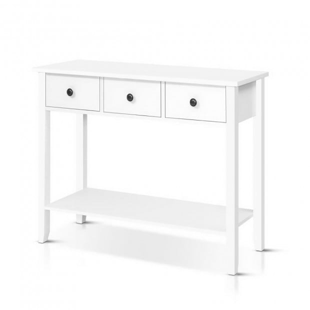 Hallway Console Table Hall Side Entry 3 Drawers Display White