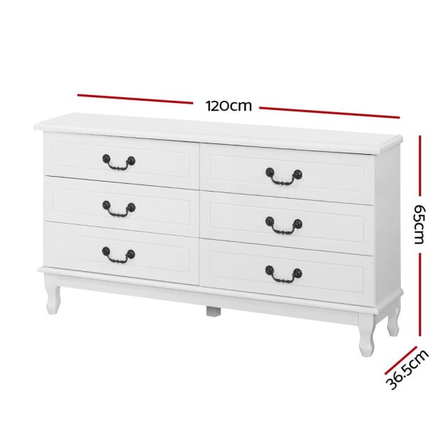 Chest of Drawers Table Lowboy Storage Cabinet White Bedroom Image 4
