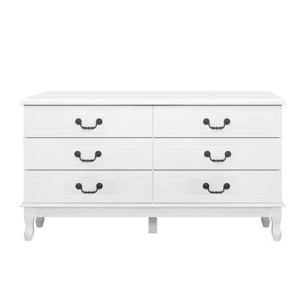 Chest of Drawers Table Lowboy Storage Cabinet White Bedroom Image 2