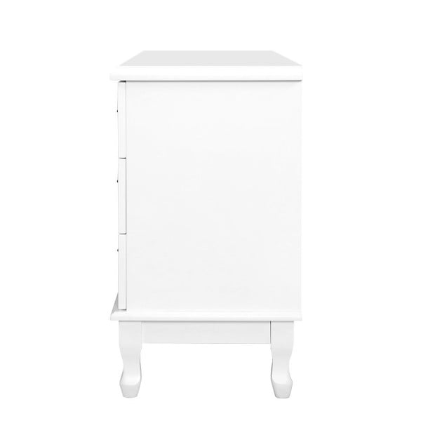 Chest of Drawers Table Lowboy Storage Cabinet White Bedroom Image 6