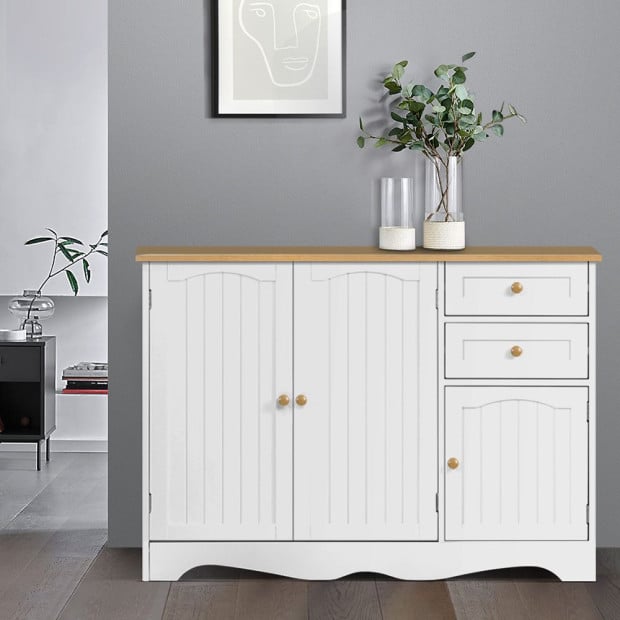 Buffet Sideboard Storage Cabinet Kitchen Cupboard Drawer Table Hallway Image 8