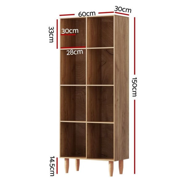 Bookshelf Bookcase 4 Tiers Leor Walnut Image 2
