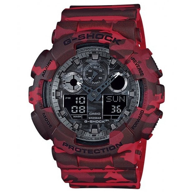 Casio G-Shock Analogue/Digital Mens Camouflage Red Watch