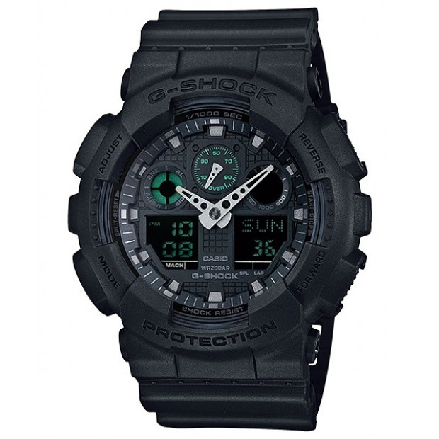 Casio G-Shock Analog/Digital Mens Black Watch GA-100MB-1ADR