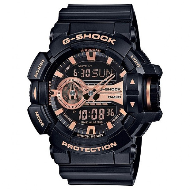 Casio G-Shock Black / Rose Gold Analogue/Digital Mens Watch