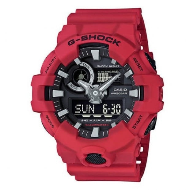Casio G-Shock Red Analogue/Digital Mens Watch GA700-4A GA-700-4A