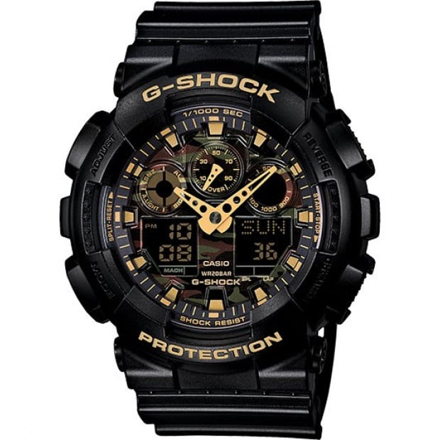 Casio G-Shock Analogue/Digital Mens Camouflage Black/Gold