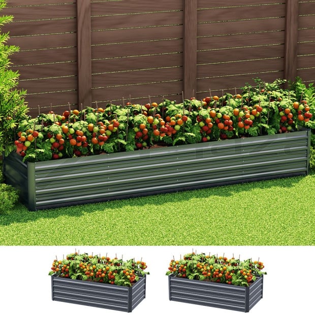 Garden Bed 240x80x45cm Planter Box Raised Container Galvanised Herb Image 7
