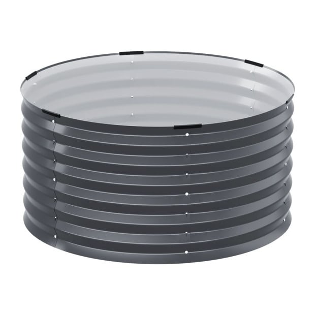 Garden Bed 90x45cm Round Latches Planter Box Raised Galvanised Herb