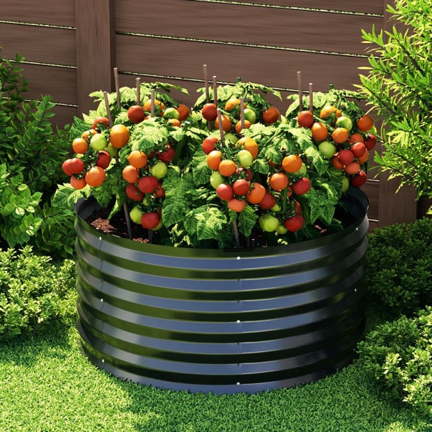 Garden Bed 90x45cm Round Latches Planter Box Raised Galvanised Herb Image 4
