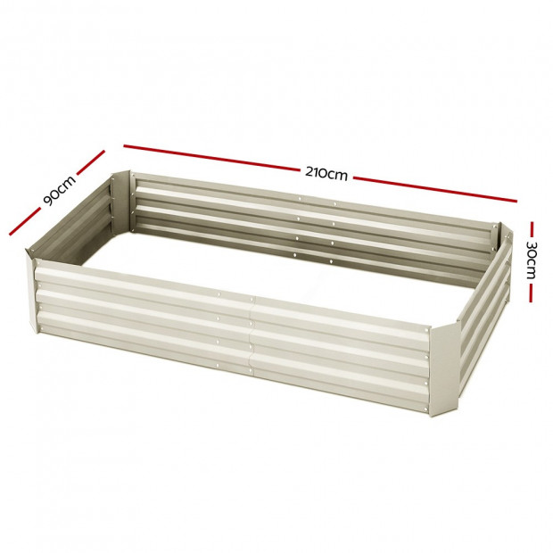 Green Fingers Set of 2 210cm x 90cm Raised Garden Bed - Cream Image 1