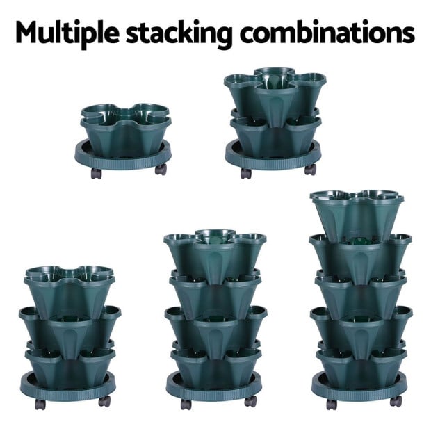 Garden Bed 5 Tier Vertical Garden Strawberry Stackable Planters Herbs Image 5