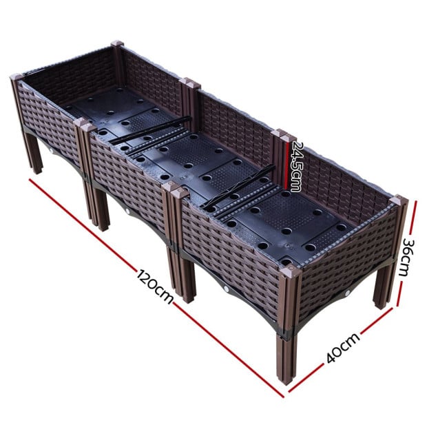 Garden Bed 120x40x36cm Pp Planter Box Raised Container Growing Herb Image 2