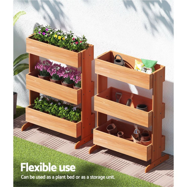 Garden Bed Raised Wooden Planter Box Vegetables 69x39x106cm Image 7