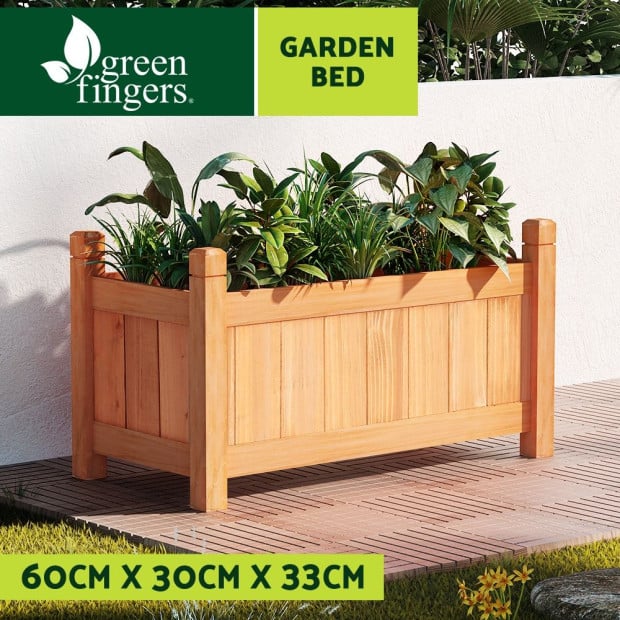Garden Bed Raised Wooden Planter Box Vegetables 60x30x33cm Image 4