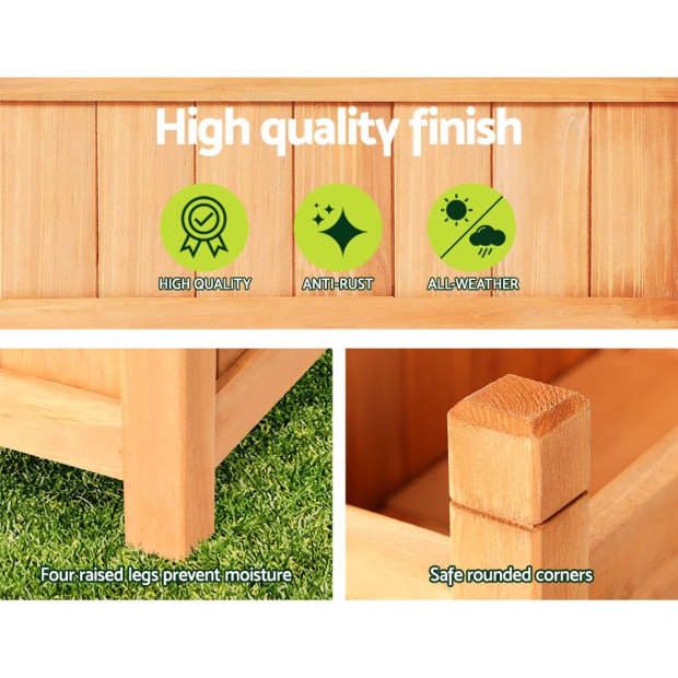 Garden Bed Raised Wooden Planter Box Vegetables 60x30x33cm Image 5