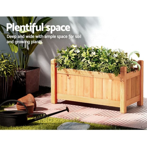 Garden Bed Raised Wooden Planter Box Vegetables 60x30x33cm Image 6