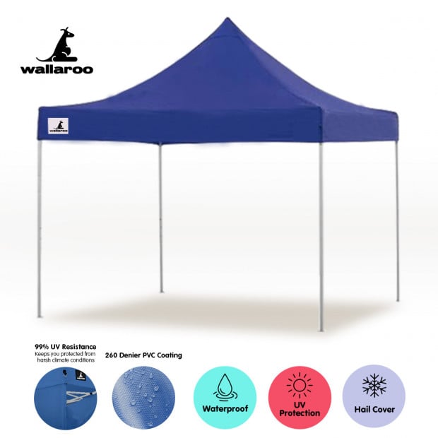 Wallaroo 3x3 Marquee - PopUp Gazebo - Blue Image 6