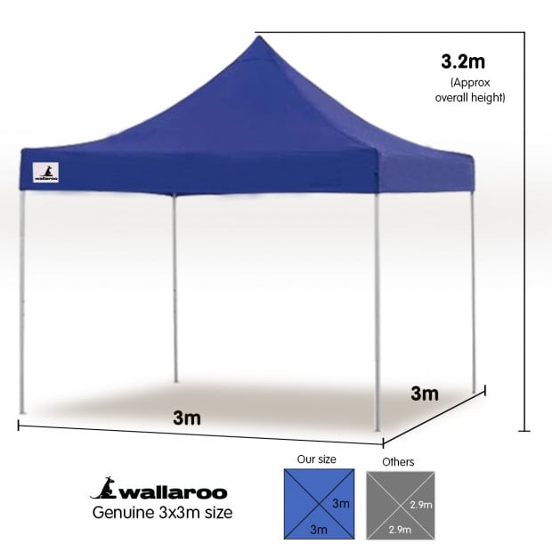 Wallaroo 3x3 Marquee - PopUp Gazebo - Blue Image 5
