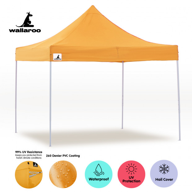 Wallaroo 3x3 Marquee - PopUp Gazebo - Orange Image 5