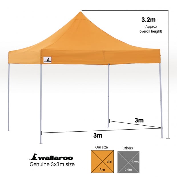 Wallaroo 3x3 Marquee - PopUp Gazebo - Orange Image 4