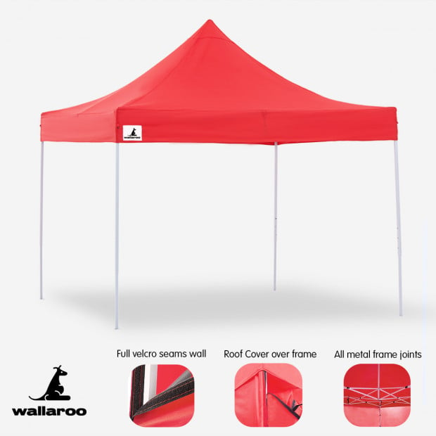 Wallaroo 3x3 Marquee - PopUp Gazebo - Red Image 5