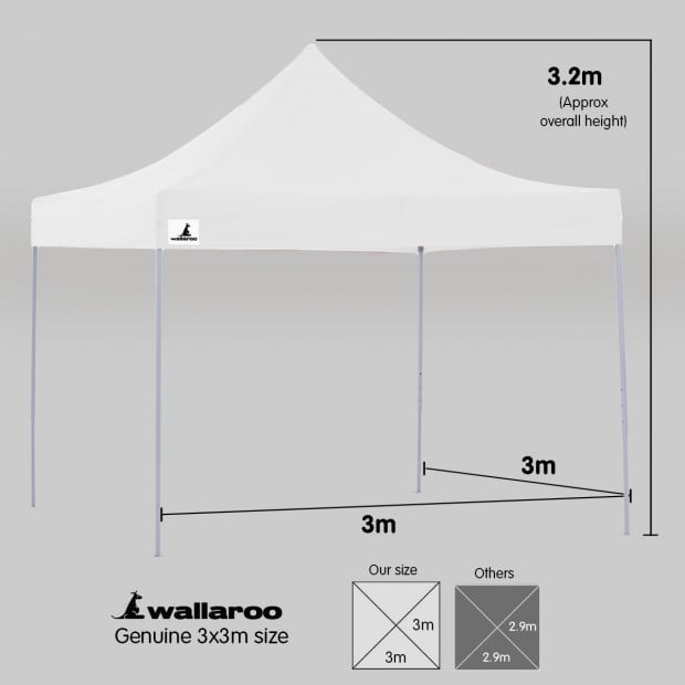 Wallaroo 3x3 Marquee - PopUp Gazebo - White Image 8