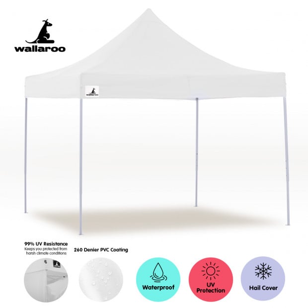 Wallaroo 3x3 Marquee - PopUp Gazebo - White Image 4