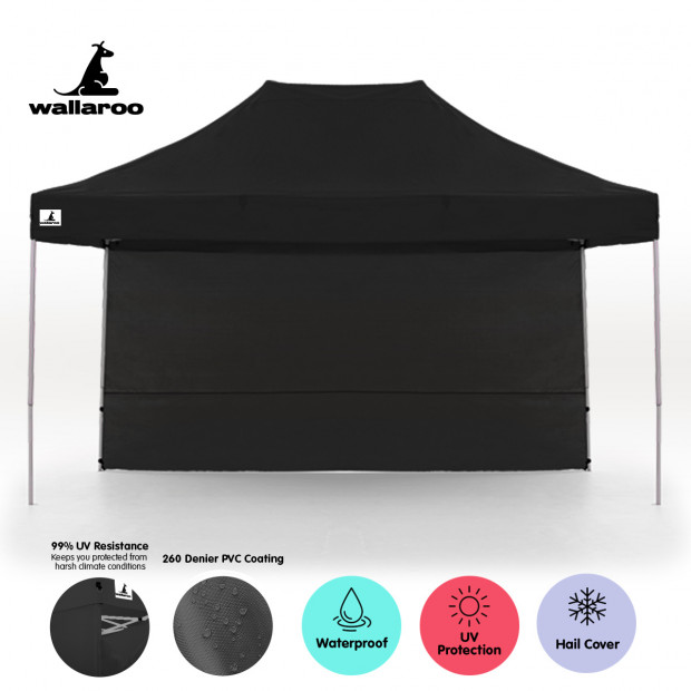 Wallaroo 3x4.5m Popup Gazebo Black Image 3