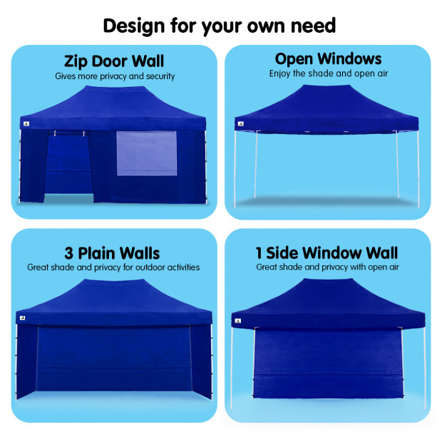 Wallaroo 3x4.5m Popup Gazebo Blue Image 4