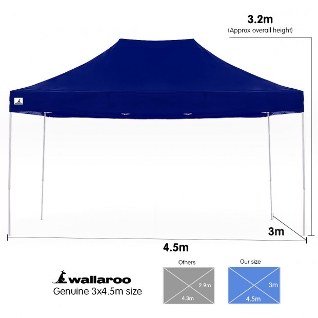 Wallaroo 3x4.5m Popup Gazebo Blue Image 5