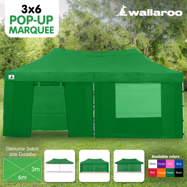 Wallaroo 3x6 Marquee - PopUp Gazebo - Green