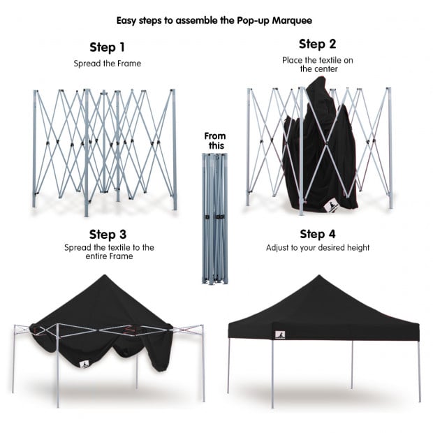 Wallaroo 3x3 PopUp Black Gazebo Marquee Outdoor Tent Image 6