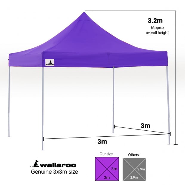 Wallaroo 3x3 Marquee - PopUp Gazebo - Purple Image 5