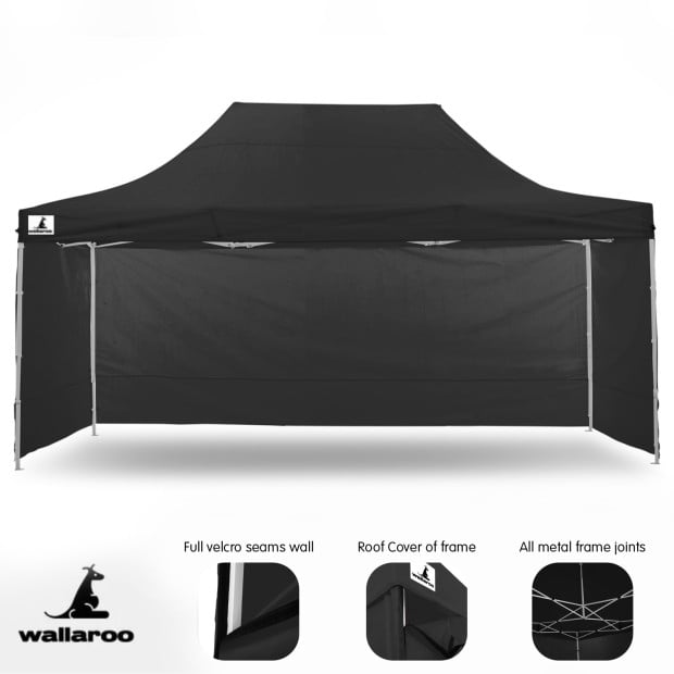 Wallaroo 3x4.5m Popup Gazebo Black Image 8