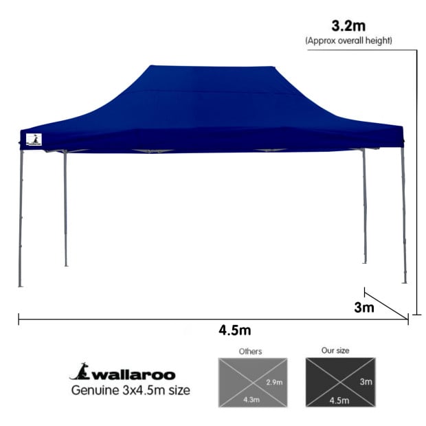 Wallaroo 3x4.5 Marquee Popup Gazebo Blue Image 5