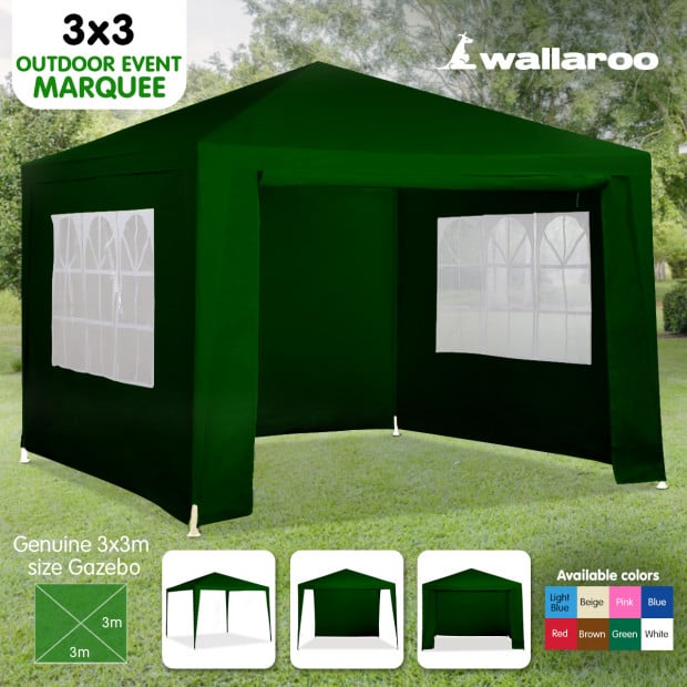 Wallaroo 3x3 outdoor event marquee Green