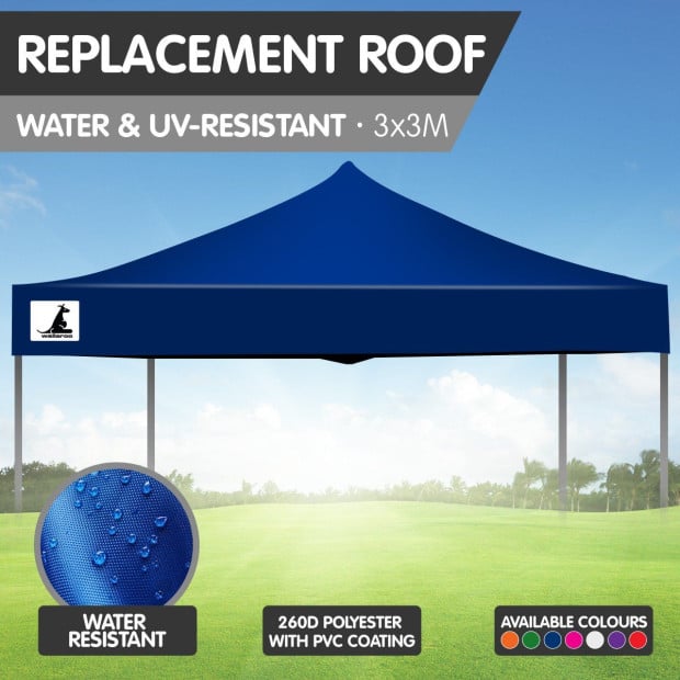 Wallaroo 3m x 3m Replacement Roof for Pop-Up Gazebo Image 11