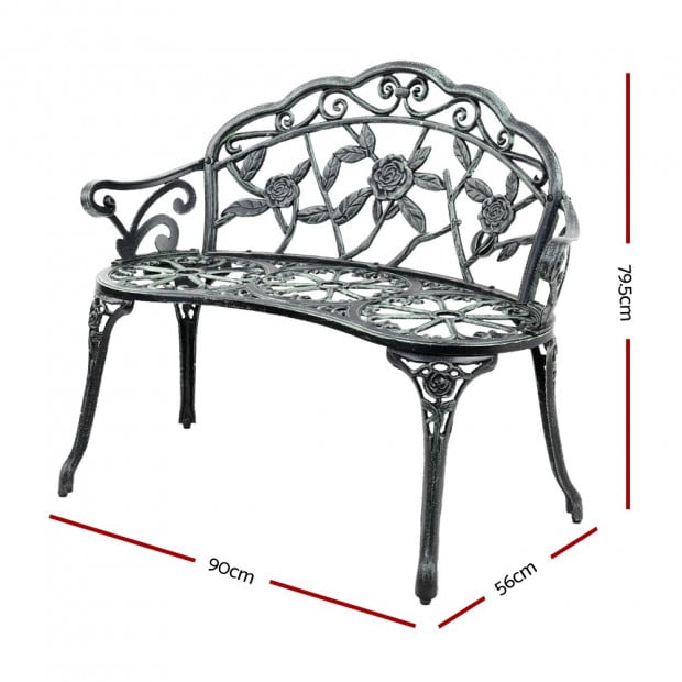 Victorian Garden Bench - Green Image 2