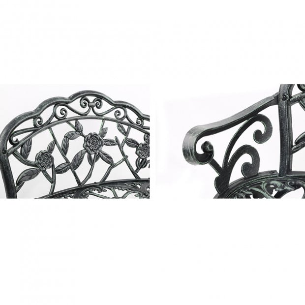 Victorian Garden Bench - Green Image 5
