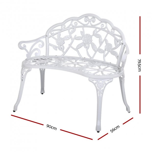 Victorian Garden Bench – White Image 2